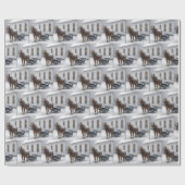 Horse Harnessed to a Sleigh By a Chapel Cadeaupapier (Vlak)