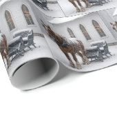 Horse Harnessed to a Sleigh By a Chapel Cadeaupapier (Rol Hoek)