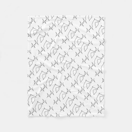 Horse hartslag fleece deken (Voorkant)