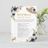 Horse & Hat Theme “Survey Says” Bridal Shower Game Kaart (Staand voorkant)