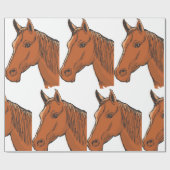Horse Head Brown Boerderij Animal Cadeaupapier (Vlak)