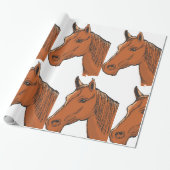 Horse Head Brown Boerderij Animal Cadeaupapier (Uitgerold)