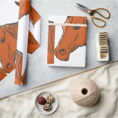 Horse Head Brown Boerderij Animal Cadeaupapier