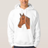 Horse Head Brown Boerderij Animal Hoodie (Voorkant)