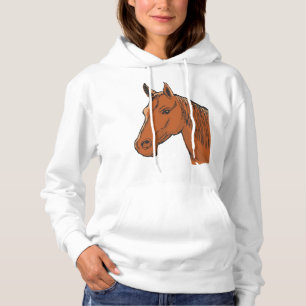 Horse Head Brown Boerderij Animal Hoodie