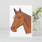 Horse Head Brown Boerderij Animal Kaart (Staand voorkant)