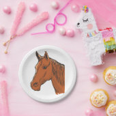 Horse Head Brown Boerderij Animal Papieren Bordje (Feest)