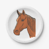 Horse Head Brown Boerderij Animal Papieren Bordje (Voorkant)