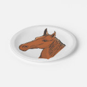Horse Head Brown Boerderij Animal Papieren Bordje (Gekanteld)