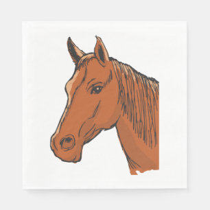 Horse Head Brown Boerderij Animal Servet