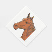 Horse Head Brown Boerderij Animal Servet (Hoek)