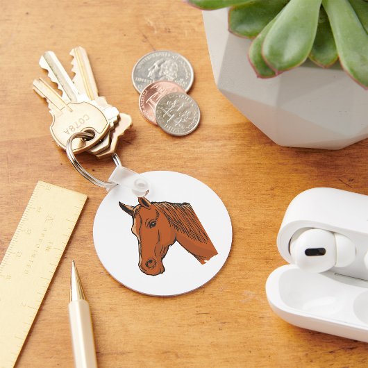 Horse Head Brown Boerderij Animal Sleutelhanger