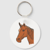 Horse Head Brown Boerderij Animal Sleutelhanger (Voorkant)