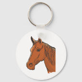 Horse Head Brown Boerderij Animal Sleutelhanger (Achterkant)