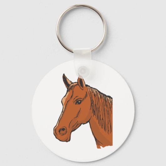 Horse Head Brown Boerderij Animal Sleutelhanger (Achterkant)