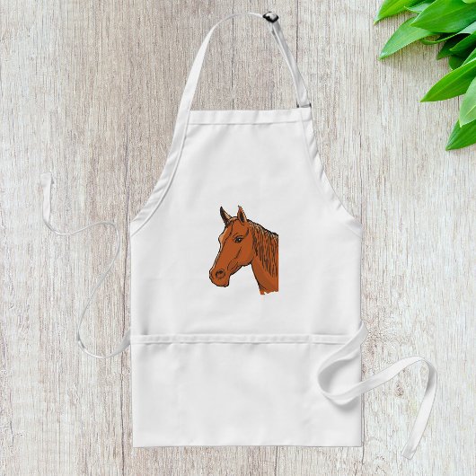 Horse Head Brown Boerderij Animal Standaard Schort
