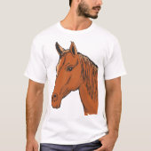 Horse Head Brown Boerderij Animal T-shirt (Voorkant)