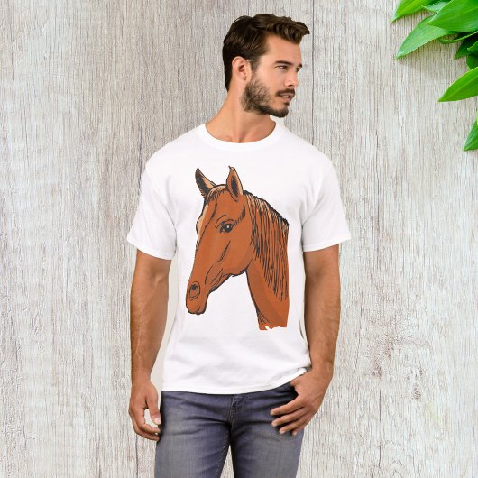 Horse Head Brown Boerderij Animal T-shirt