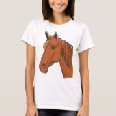 Horse Head Brown Boerderij Animal T-shirt (Voorkant)