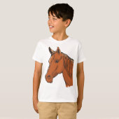 Horse Head Brown Boerderij Animal T-shirt (Voorkant volledig)