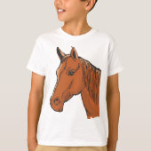 Horse Head Brown Boerderij Animal T-shirt (Voorkant)