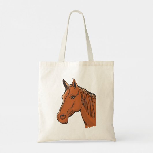 Horse Head Brown Boerderij Animal Tote Bag (Achterkant)
