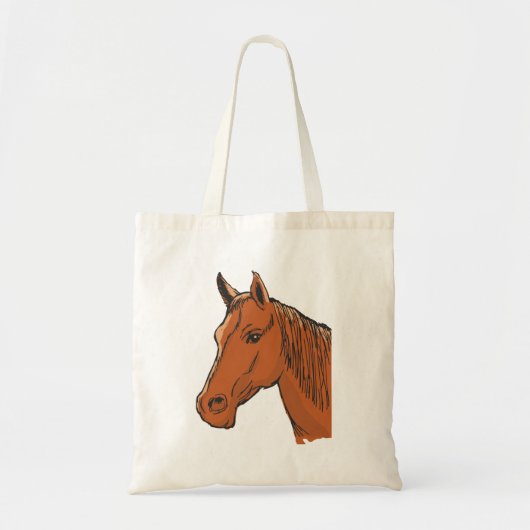 Horse Head Brown Boerderij Animal Tote Bag (Voorkant)