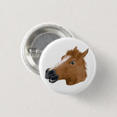 Horse Head Creepy-masker Ronde Button 3,2 Cm (Voorkant /achterkant)