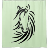 Horse Head op Green Douchegordijn (Voorkant)