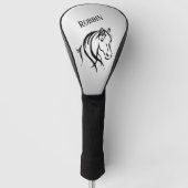Horse Head op Silver Personal Golfheadcover (Voorkant)