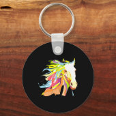 Horse Head Rainbow Art Sleutelhanger (Voorkant)
