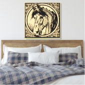  Horse Head-schets Canvas Afdruk (Insitu (Slaapkamer))