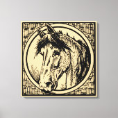  Horse Head-schets Canvas Afdruk (Voorkant)