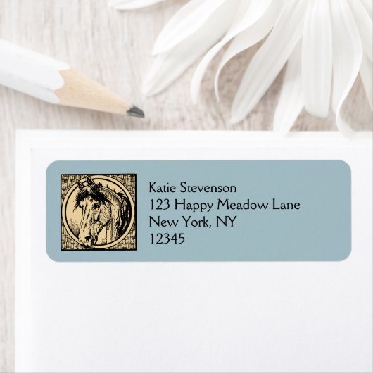  Horse Head-schets Etiket (Insitu)