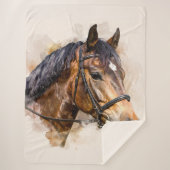 Horse Head Sherpa Blanket Deken (Voorkant)
