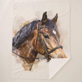 Horse Head Sherpa Blanket Sherpa Deken