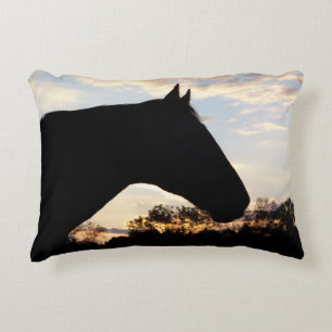 Horse Head Silhouette CS Accent Pillow 16" x 12" Decoratief Kussen