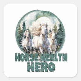 Horse Health Hero,  dierenarts Equine Hospital Vierkante Sticker