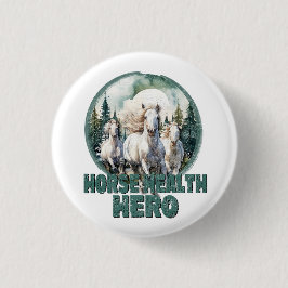 Horse Health Hero,  Equine Retro Vet Ronde Button 3,2 Cm