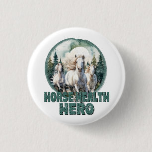 Horse Health Hero, Equine Retro Vet Ronde Button 3,2 Cm