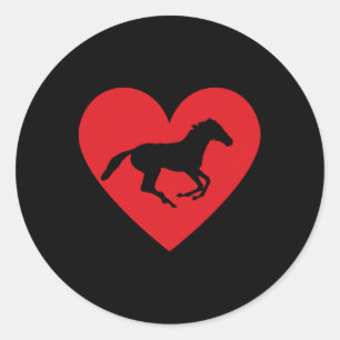 Horse Heart Horseback Equestrian Riding Teen Girls Ronde Sticker