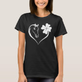 Horse Heart & Leaf Irish St Patrick Day Horse T-shirt (Voorkant)