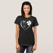 Horse Heart & Leaf Irish St Patrick Day Horse T-shirt (Voorkant volledig)