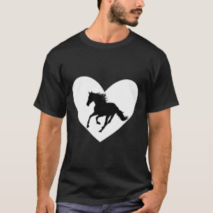 Horse Heart Silhouette Equestrian Horseback Valent T-shirt