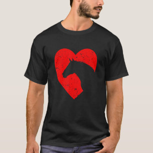 Horse Heart Silhouette voor cowgirl Equestrian Gra T-shirt