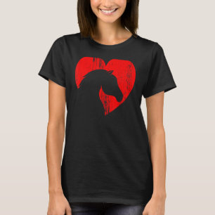 Horse Heart Silhouette voor cowgirl Equestrian Gra T-shirt