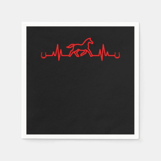 Horse Heartbeat Horseshoe Stable Equestrian Gift Servet (Voorkant)