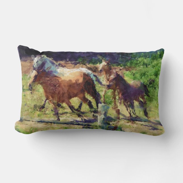 Horse Herd Horse-lovers Mojo Pillow Kussen (Voorkant)