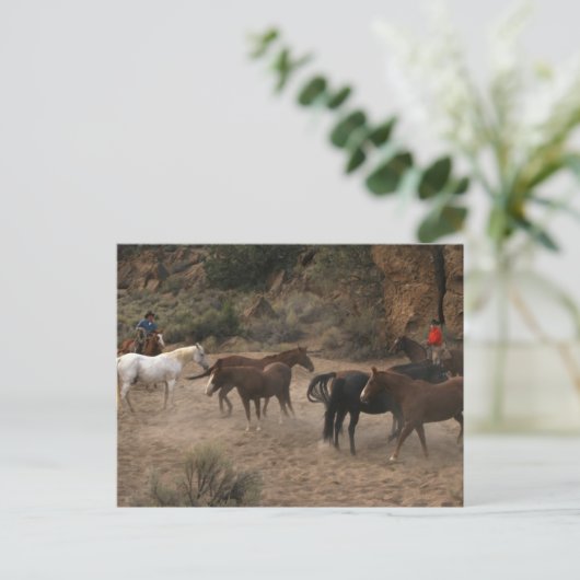 Horse Herding Briefkaart (Staand voorkant)
