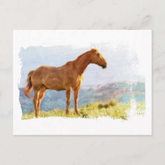 *~* Horse - Hill Mountains AR22 Equine Waterverf Briefkaart (Voorkant)